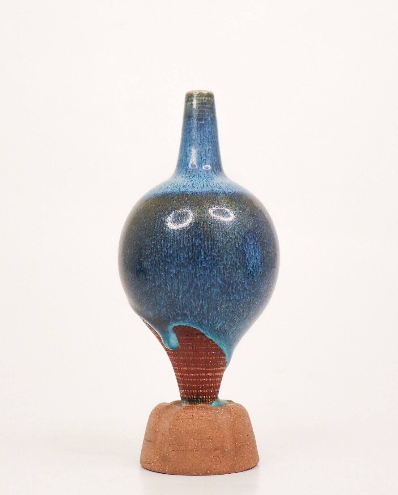 Lovely Blue Farsta Spirea Vase by Wilhelm Kåge Gustavsberg Stunning Glaze!