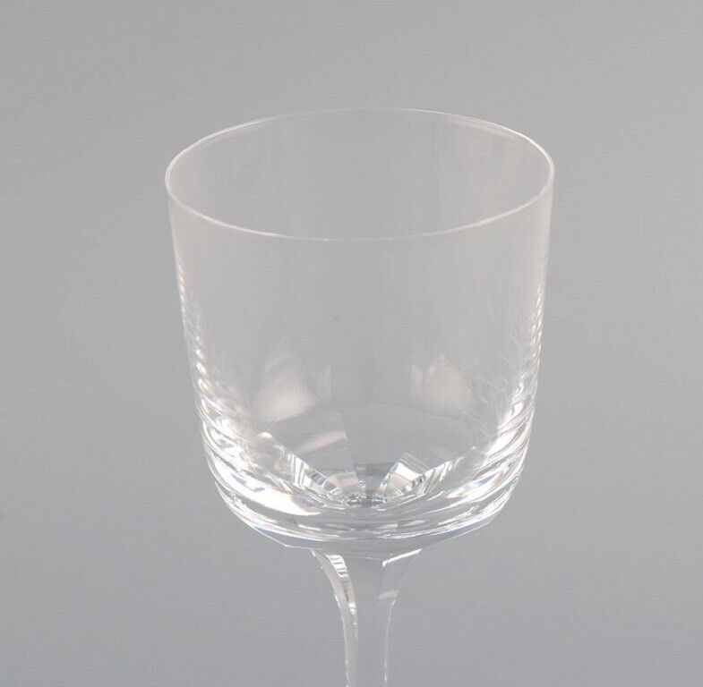 Seven René Lalique Chenonceaux white wine glasses in clear crystal glass