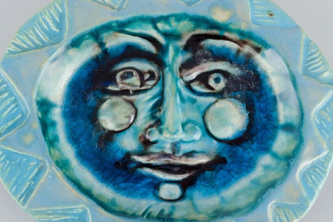 Elio Schiavon (1925-2004) Italy Unique ceramic bowl with blue glass inlay