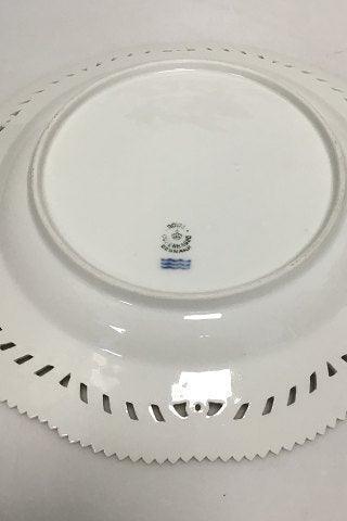 Royal Copenhagen White Flora Danica Pearl Pattern Charger plate with pierced