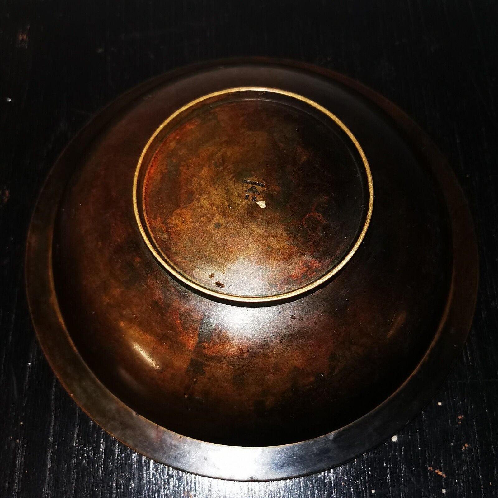 Vintage  big bronze bowl no B8 from Just Andersen factory  Denmark  c 1930s