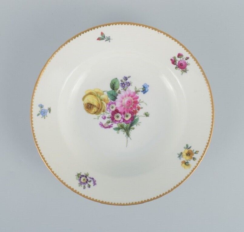 BG Bing  Grondahl Saxon flower Three deep plates decorated with flowers