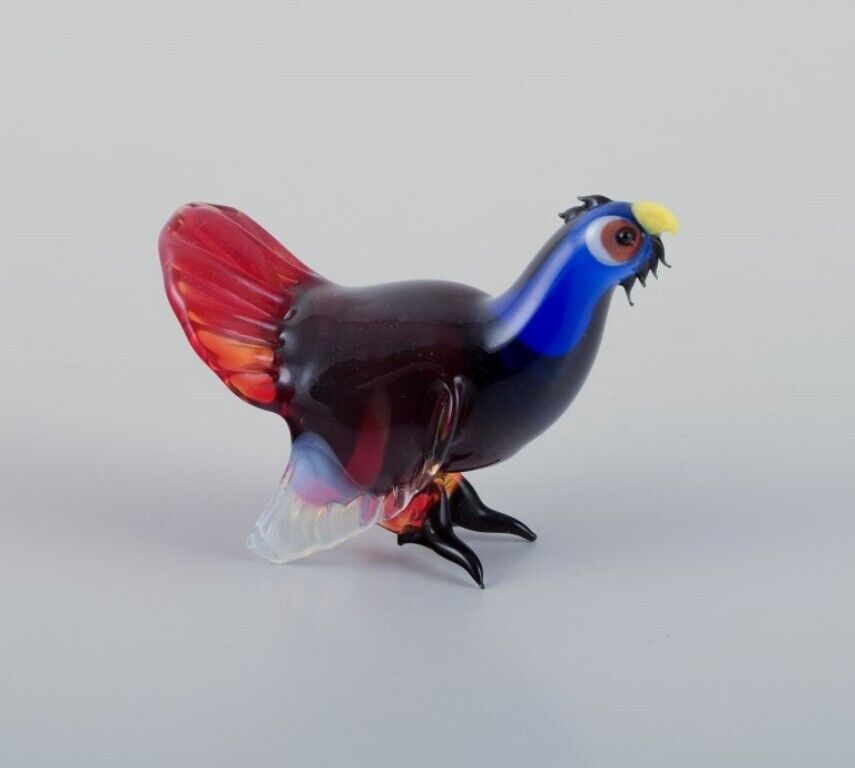 Murano Italy Collection of four miniature glass bird figurines