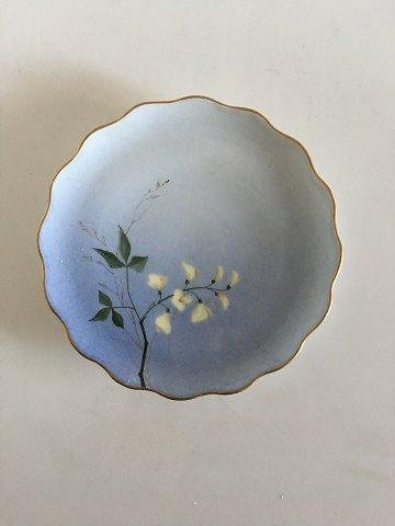 Bing  Grondahl Cake Plate with Flower Decoration and Goldrim