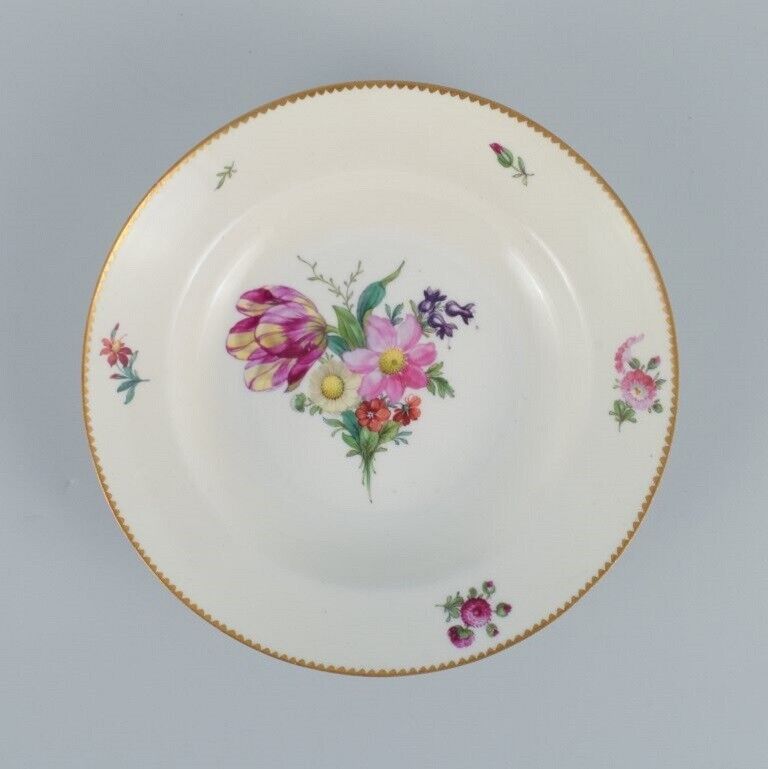 BG Bing  Grondahl Saxon flower Three deep plates decorated with flowers