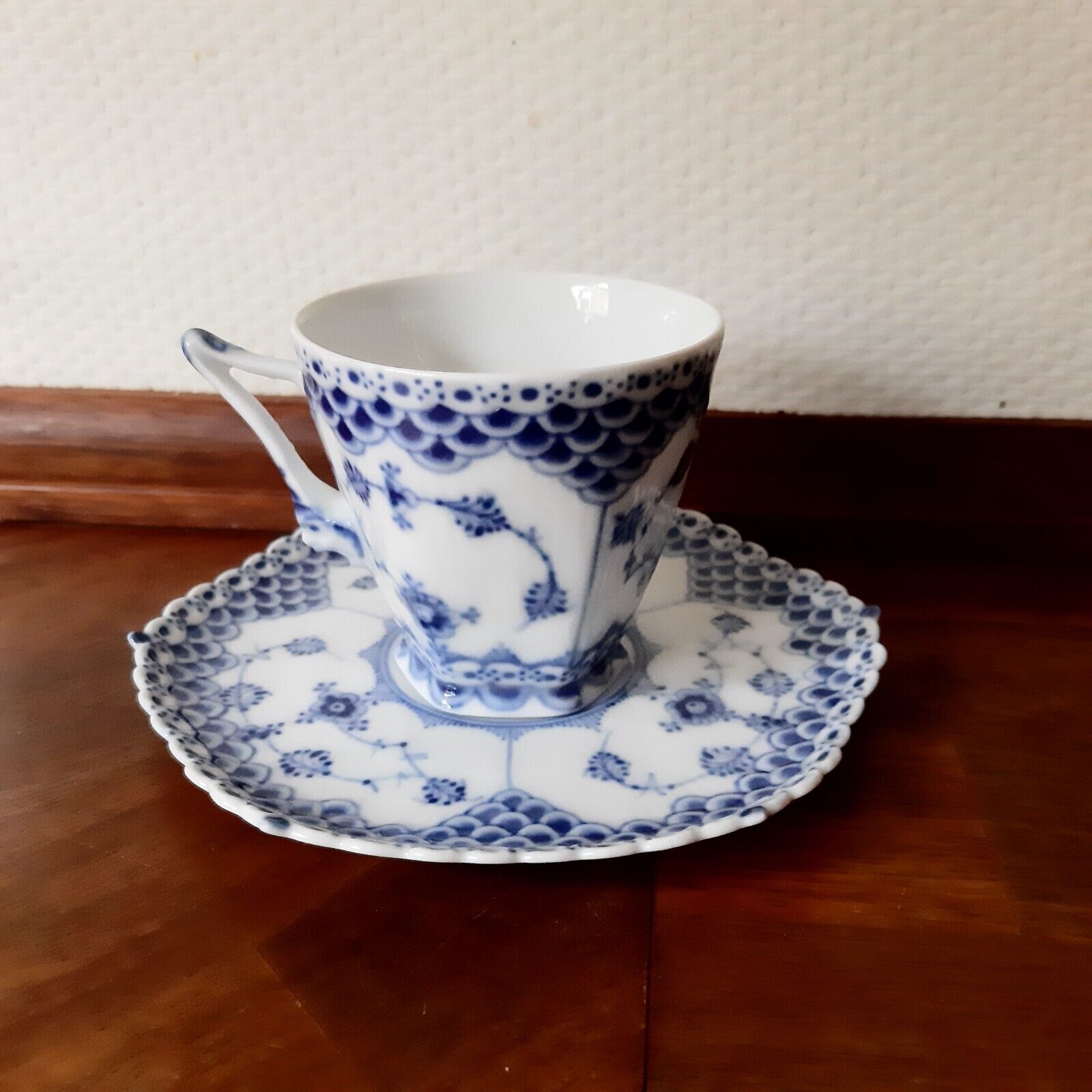 Old Coffee set BLUE FLUTED FULL LACE # 1-1036 Royal Copenhagen 1928 - 1936