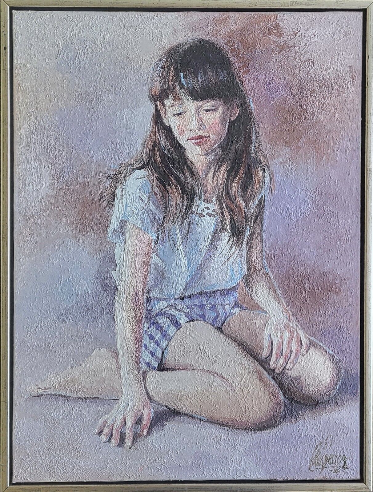 Acrylic painting Nis Jessen(1935-2016): “Laura from Osterlars” (1990)