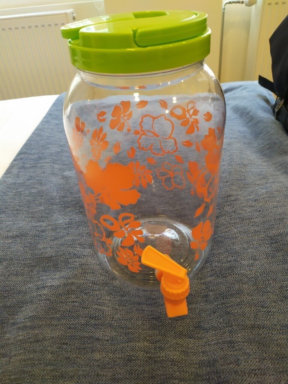 Bottle clear with flowers on it over 3 liters