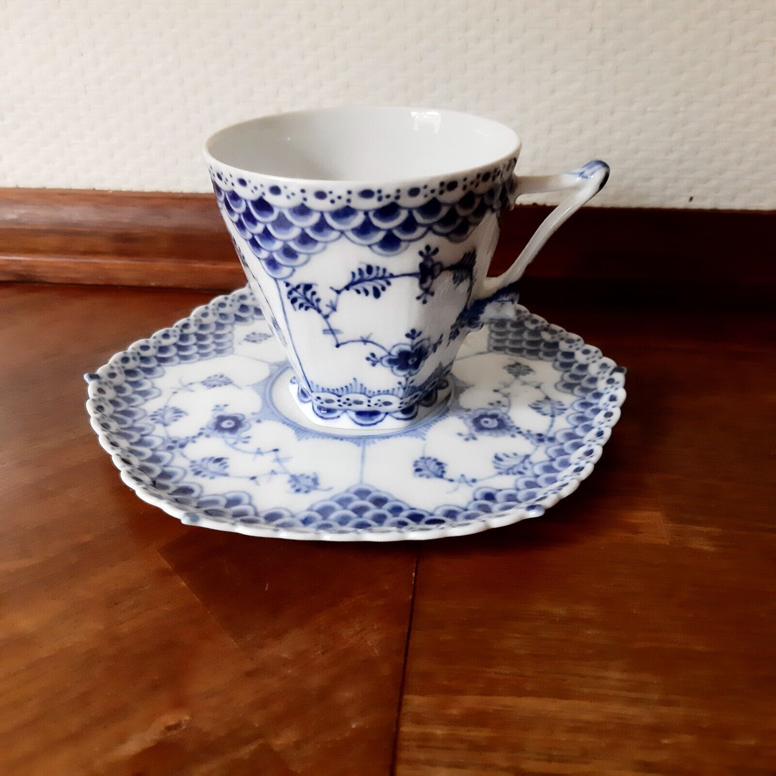 Old Coffee Set BLUE FLUTED FULL LACE # 1-1036 Royal Copenhagen 1st  2nd