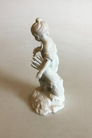 Royal Copenhagen Bisque Figurine of Girl with Sheaf and Sickle