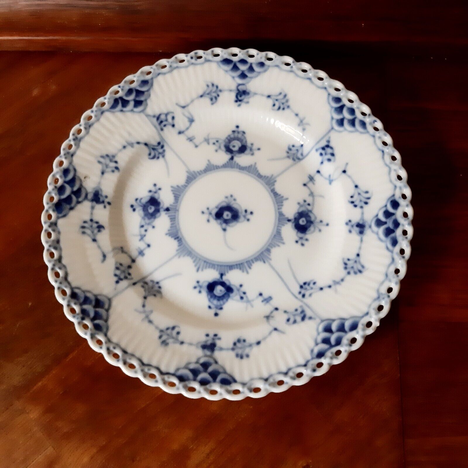 2 Plates 15 cm BLUE FLUTED FULL LACE 1964/65 # 1-1088 Royal Copenhagen Fact 1