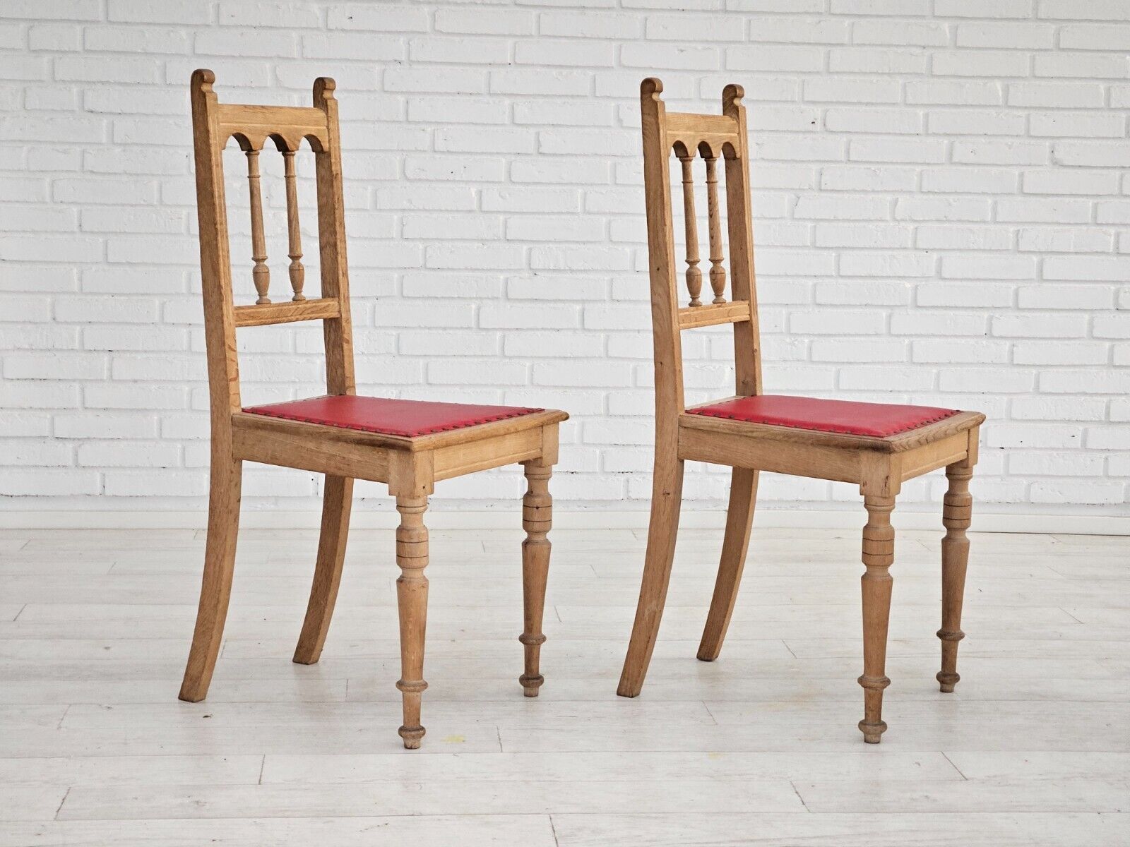 1950s set 2 pcs of Danish dinning chairs original good condition oak wood