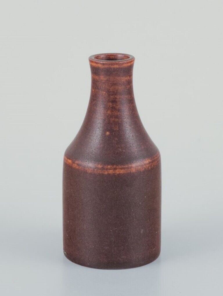 Ingrid and Erich Triller Unique ceramic vase decorated with brown-toned glaze