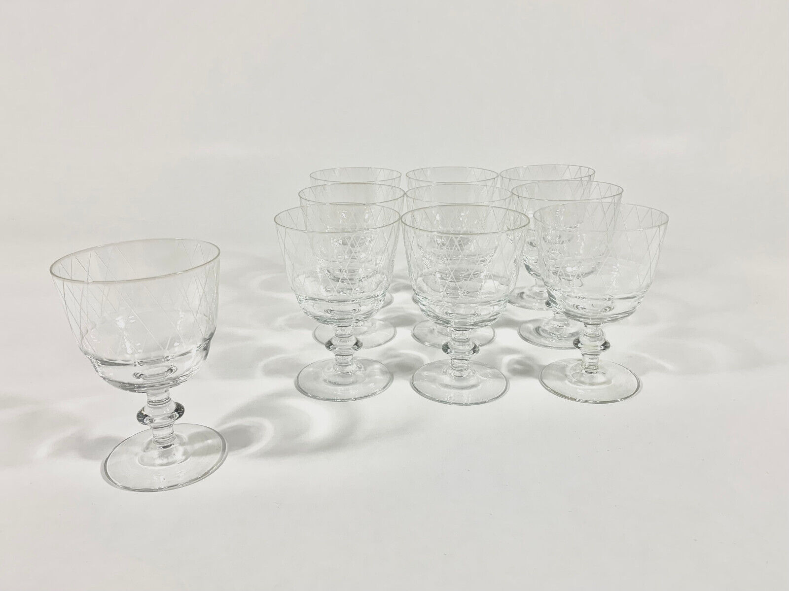 10x Kosta Boda Vicke Lindstrand Sickan Crystal Wine Glass Water Goblet 11 cm