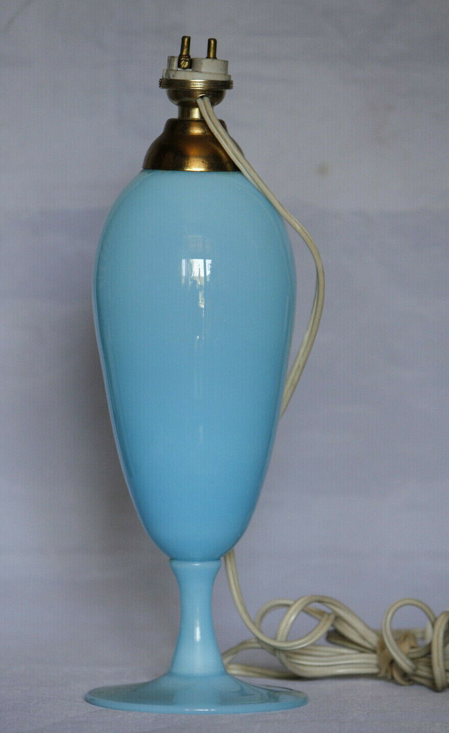 Rare Vintage Italian Blue Opaline Lamp Foot 25cm 984in Murano Venitian