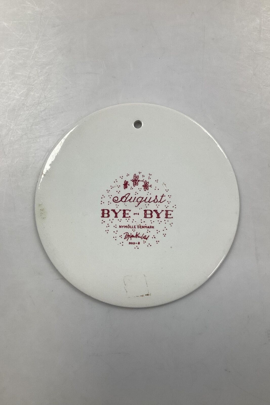 Bjorn Wiinblad: Red August plate from Nymolle - BYE-BYE