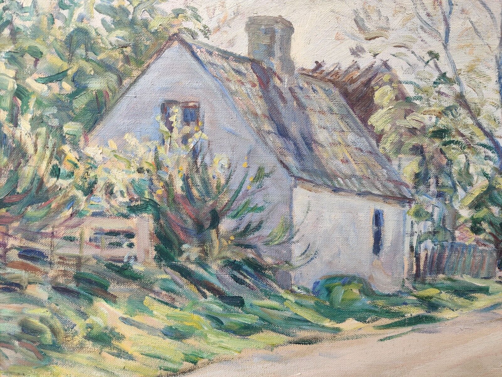 Carl Frydensberg (1872-1944): HOUSE BY THE ROAD - Ölgemälde / oil painting