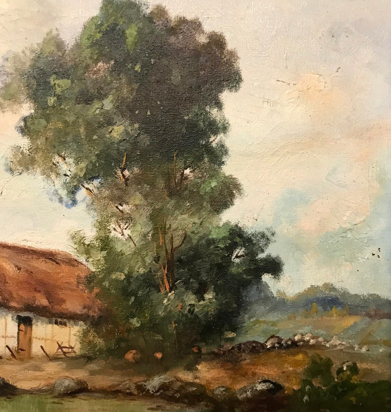 OLD FARMHOUSE Original oil painting Dated 1928