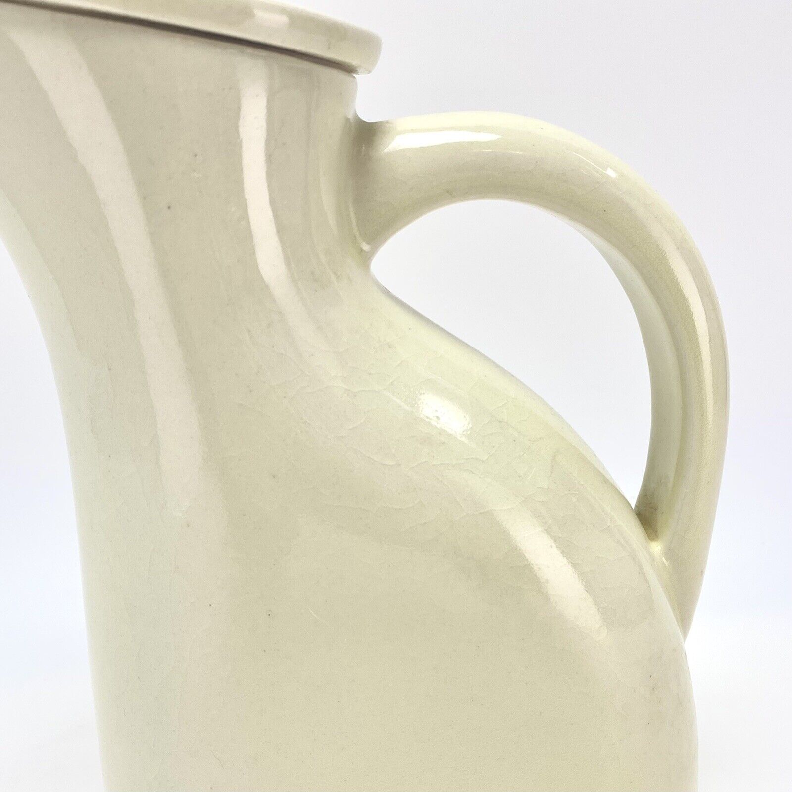 Vtg Danish Modern Ceramic Jug Pitcher w Lid Cream Glaze Rigmor Als Barware