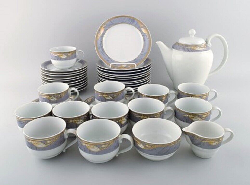 Royal Copenhagen Gray Magnolia Complete coffee service for 12 people