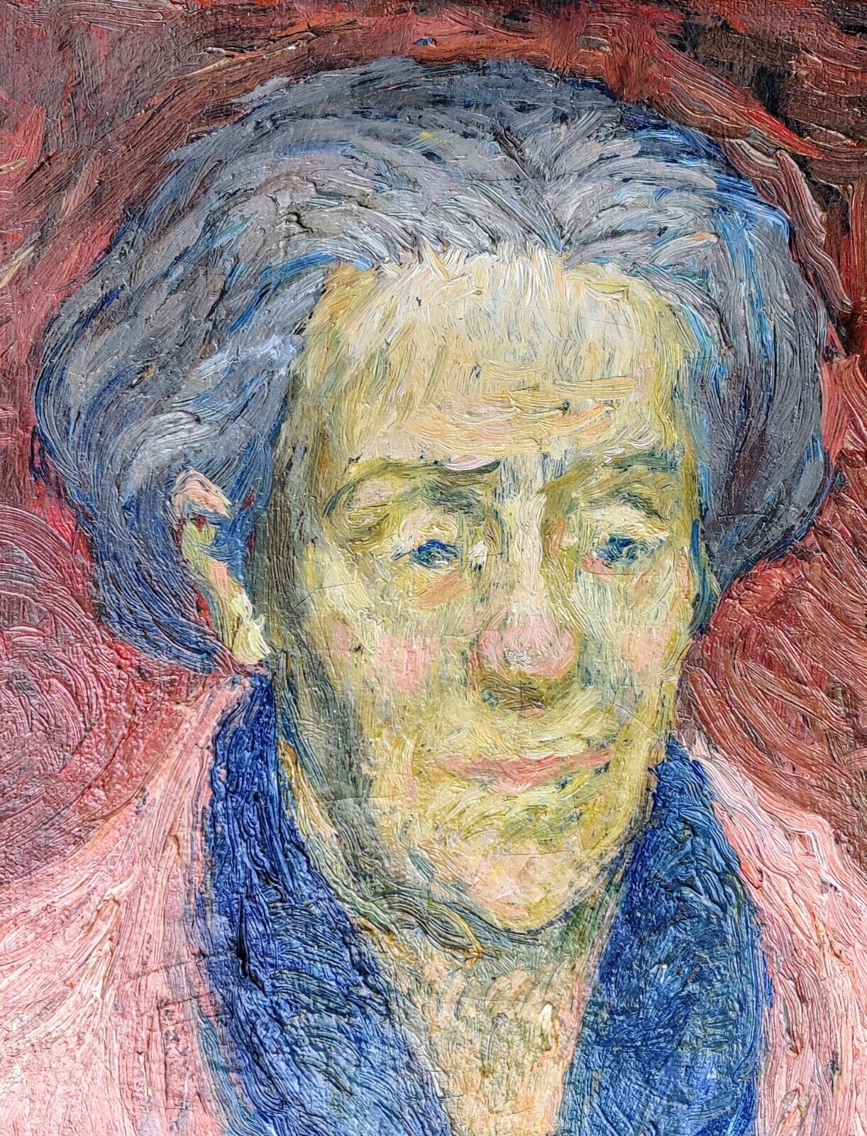 Lasse Winslöw (1911-2006): PORTRAIT IN PINK original oil low shipping!!!