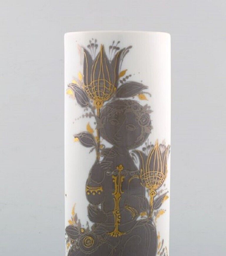 Bjørn Wiinblad for Rosenthal Studio Line Porcelain vase with woman and flowers