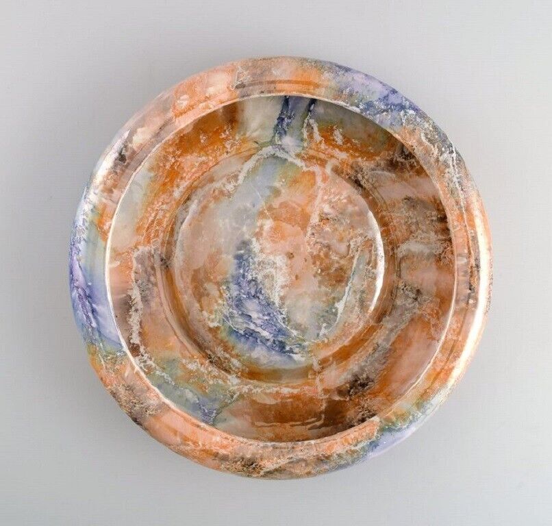 Arabia Finland Art Deco bowl in glazed faience Beautiful marbled glaze 1920s