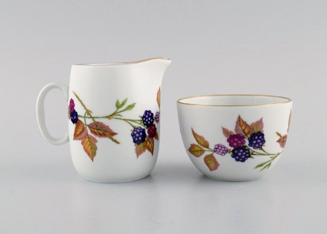 Royal Worcester England Two coffee cups with saucers sugar bowl and cream jug