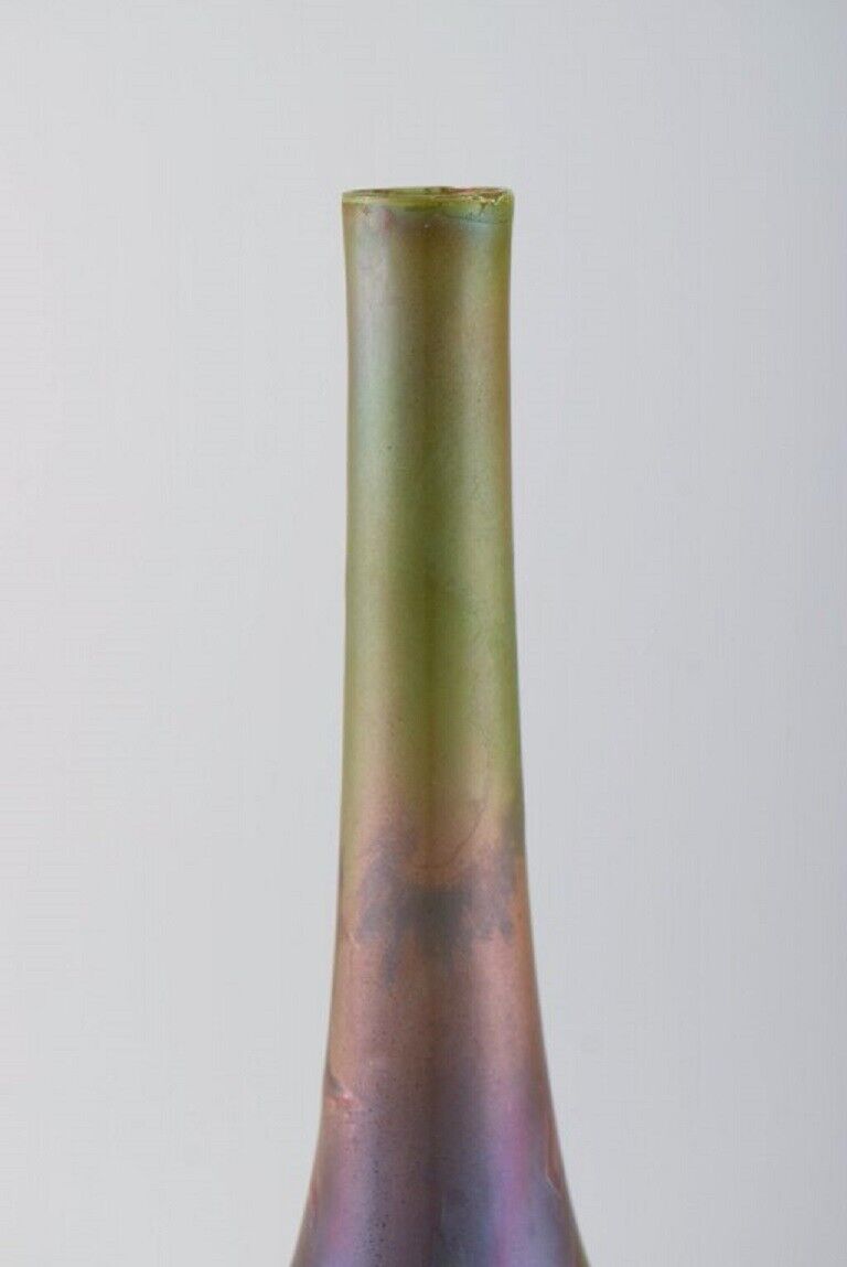 French ceramist Antique vase in glazed ceramics Beautiful luster glaze