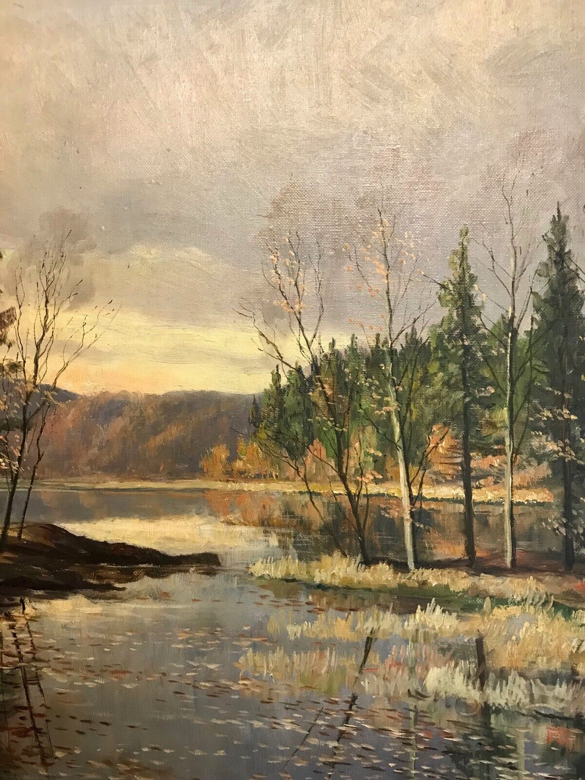 Carl Wennemoes (1890-1965): LAKE DREAMS original oil painting dated 1951