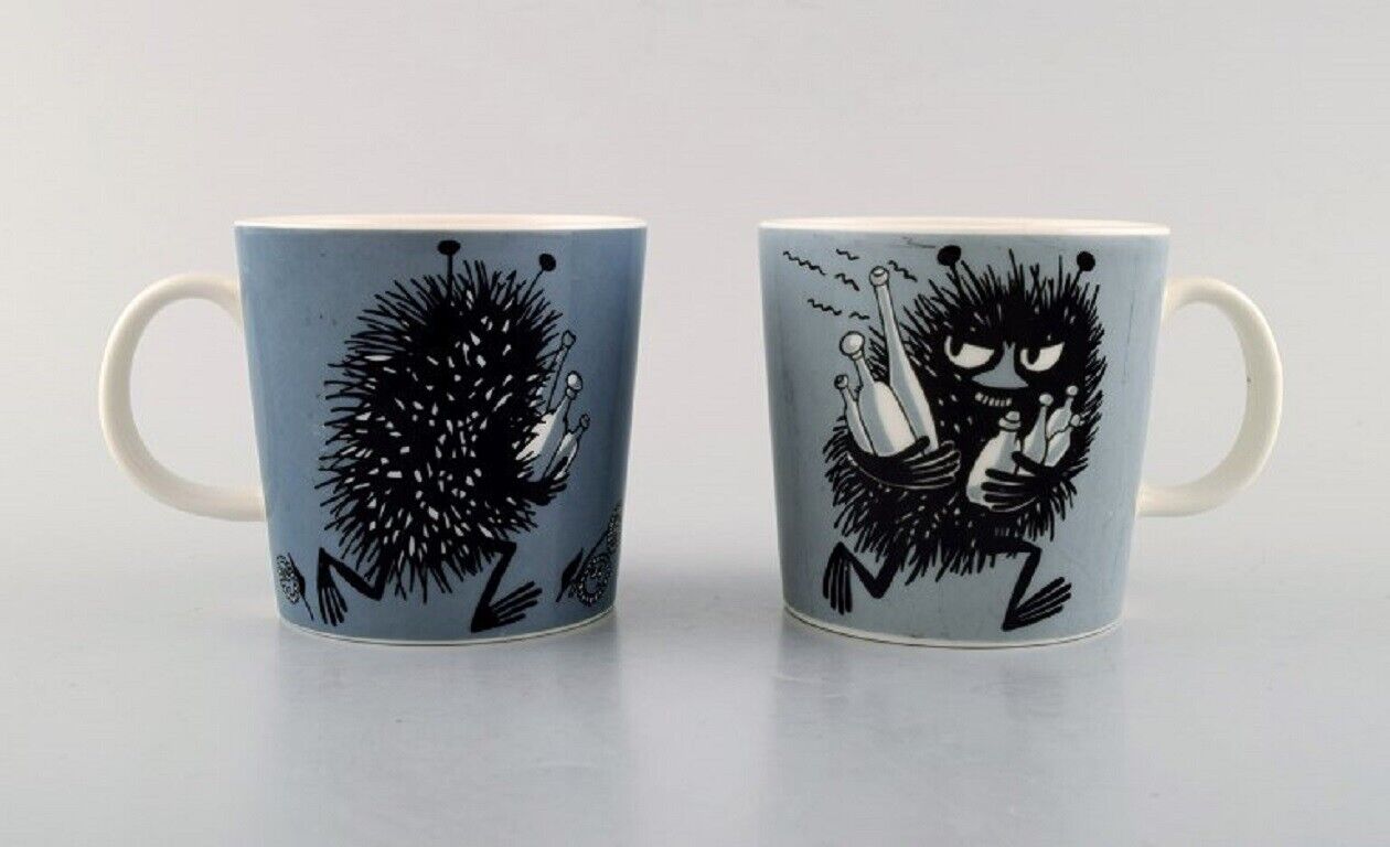 Arabia Finland Two cups in porcelain with motifs from "Moomin" Late 20th C