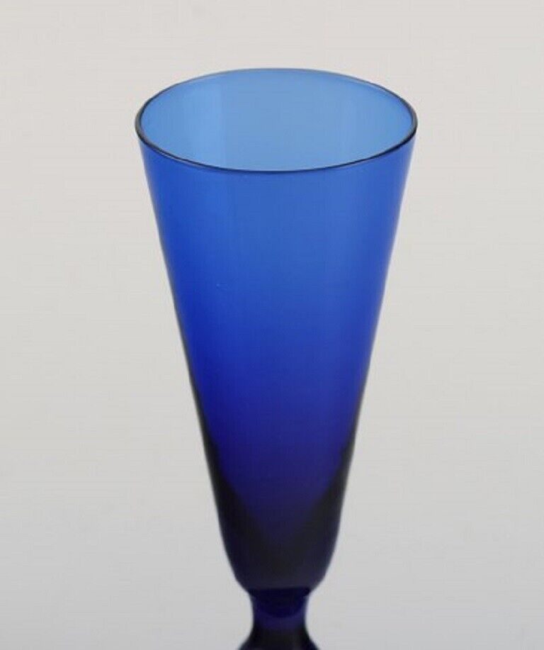 Monica Bratt for Reijmyre 17 small cocktail glasses in blue art glass