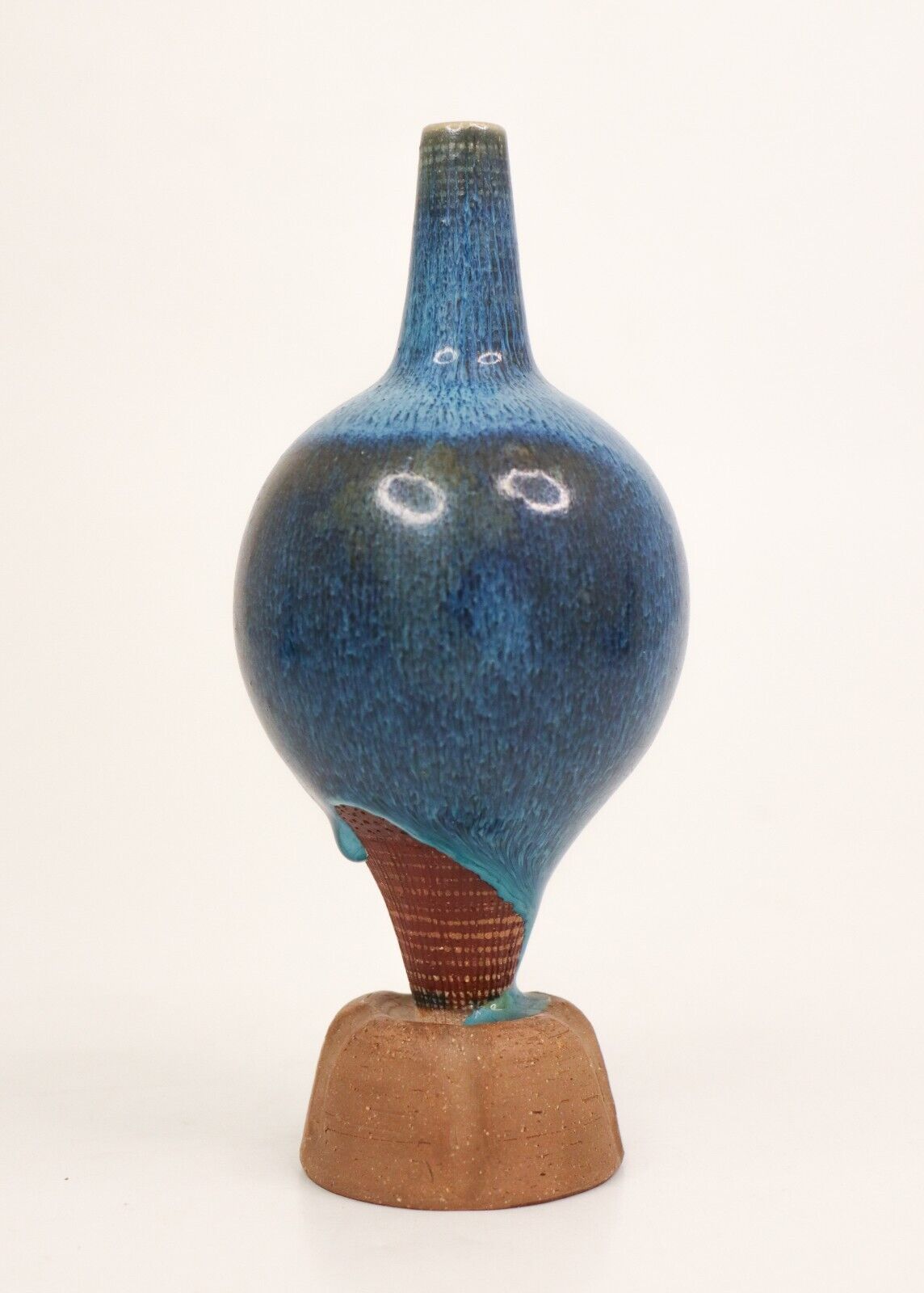Lovely Blue Farsta Spirea Vase by Wilhelm Kåge Gustavsberg Stunning Glaze!