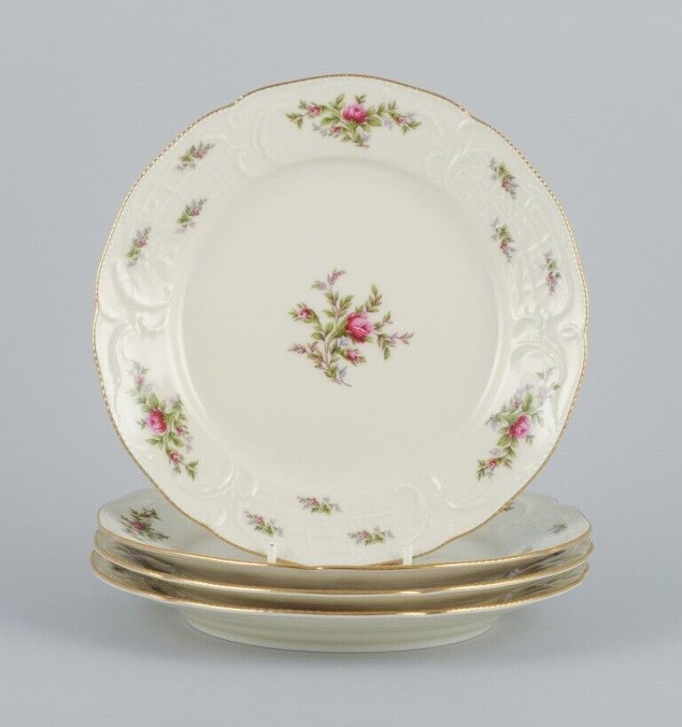 Rosenthal Germany "Sanssouci" Four porcelain plates with flowers