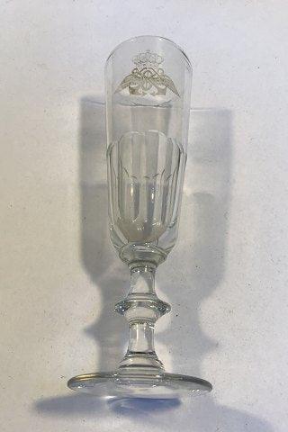 Holmegaard Christian VIII Champagne Flute with DSB logo(Danish Rail)