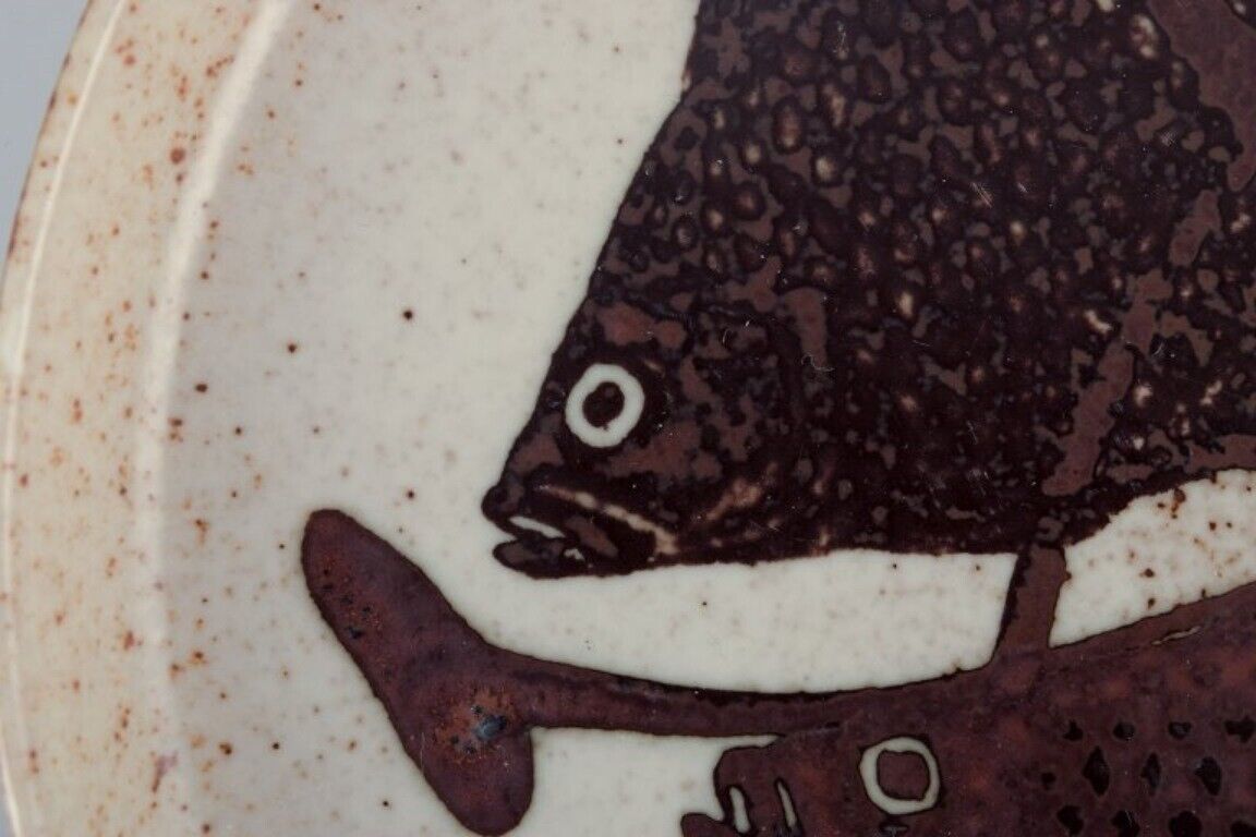 Nils Thorsson for Royal Copenhagen unique ceramic dish decorated with fish