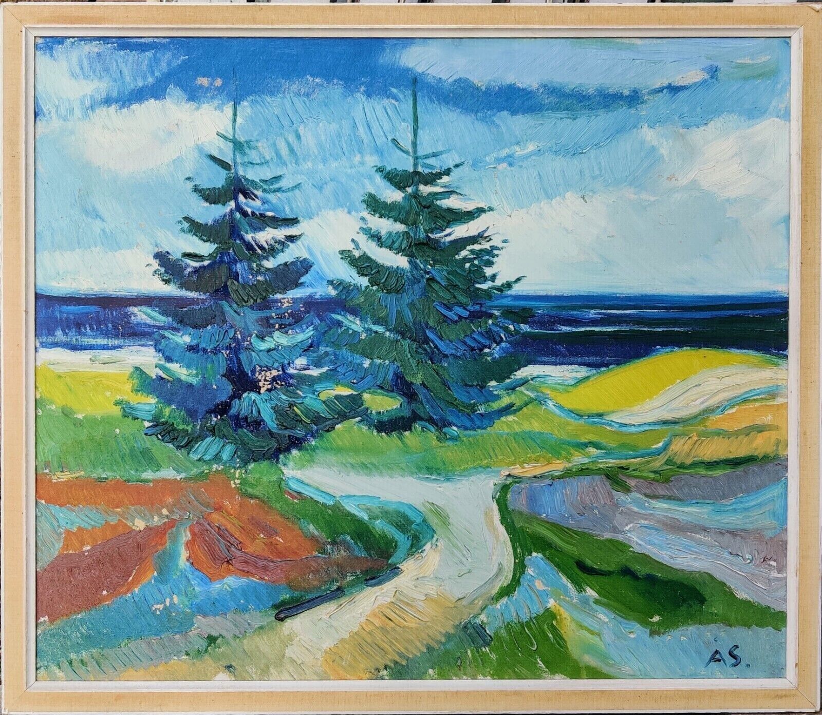 Aage Beach (1910-1975): COASTAL LANDSCAPE WITH FIRS