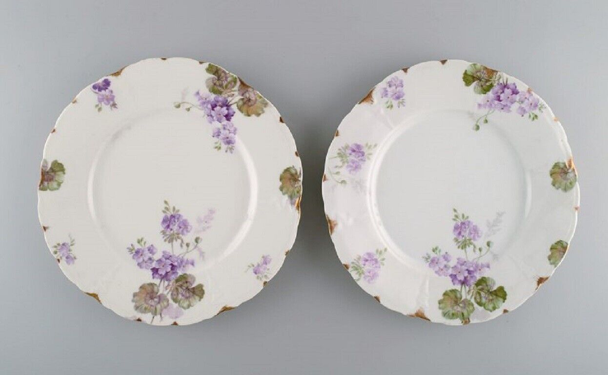 Rosenthal Germany Six Iris dinner plates in hand-painted porcelain