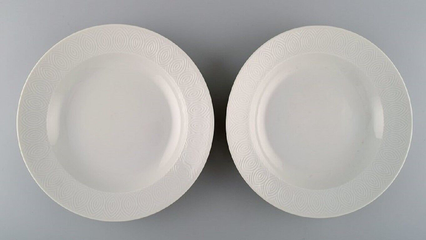 Royal Copenhagen Salto service White Two large deep plates 1960s