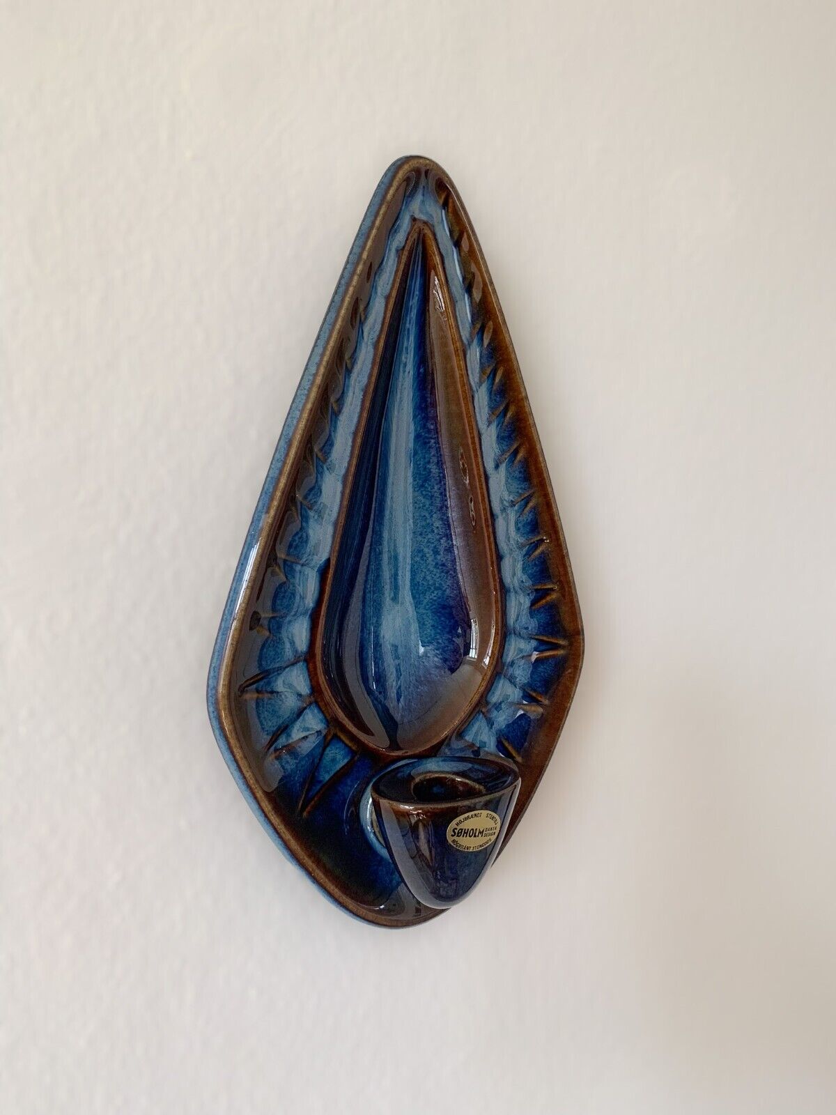 Vintage Wall Sconce by Einar Johansen for Søholm | 1964 Blue Series