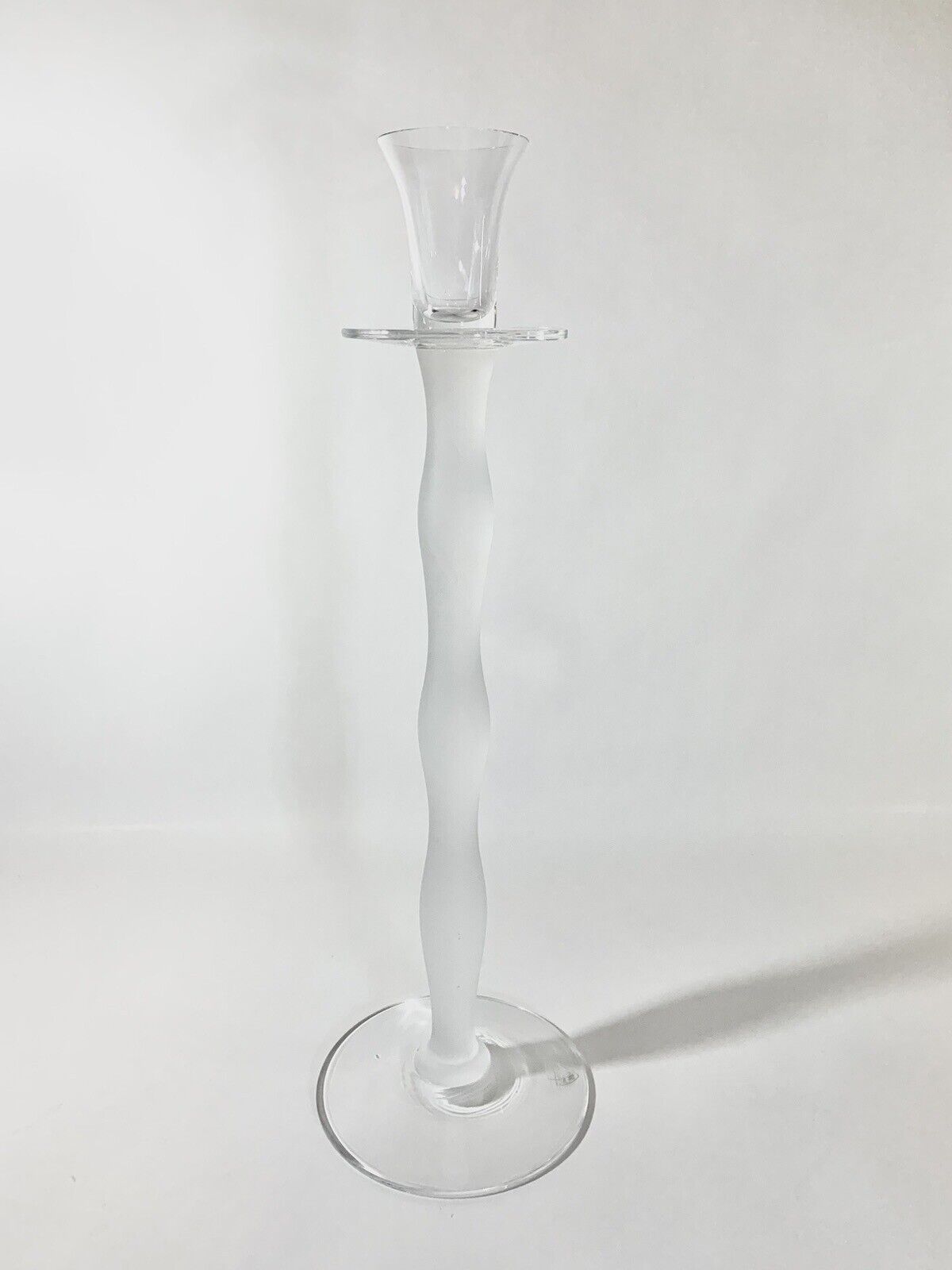 Orrefors Celeste Anne Nilsson White Clear Candle Holder 37 cm 145 inch
