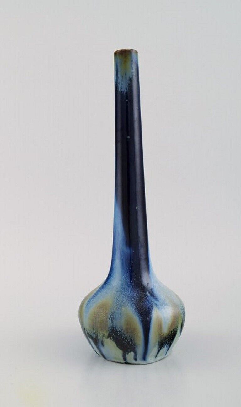 Gentil Sourdet France Long-necked vase in glazed stoneware Mid-20th C