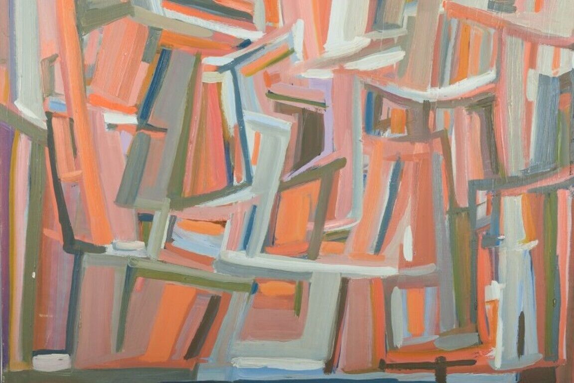 Monique Beucher (1934) Oil on canvas  Abstract composition 1980s