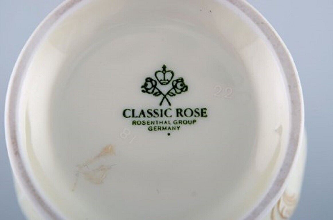 Rosenthal Classic Rose Vase and butter tray in hand-painted porcelain