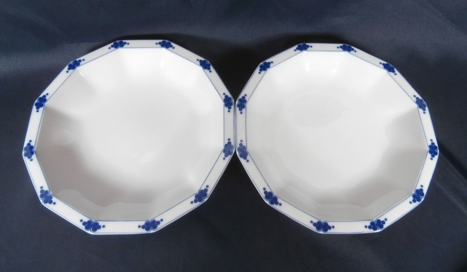 💥 Rosenthal Corinth Blue and White 2 rimmed Soup bowl Tapio Wirkkala
