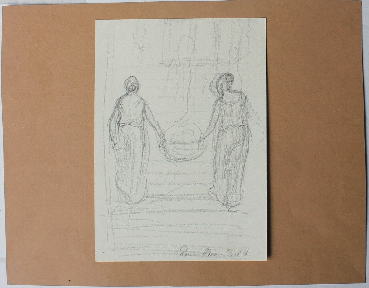 Cilius Andersen drawings A pair of sketches from Rome Italy dated 1900 (2)