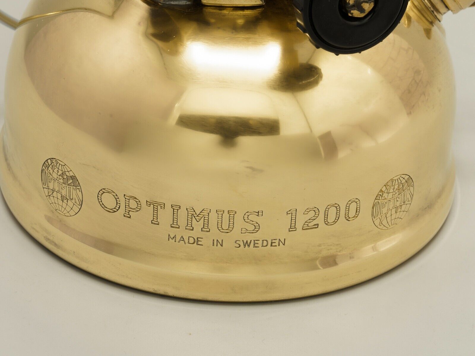 OPTIMUS No1200 Storm Lantern Frosted Glass Antique Kerosene Brass Lamp Sweden