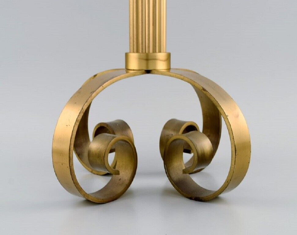 Ivar Ålenius Björk for Ystad metal Two colossal brass floor candlesticks