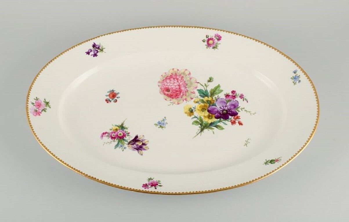 Bing  Grondahl Saxon Flower Large hand-painted porcelain serving dish