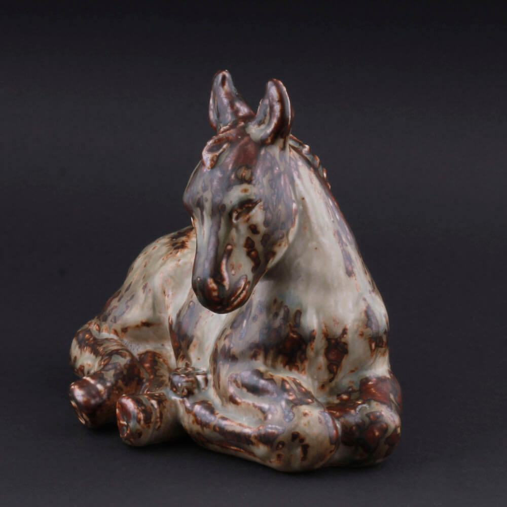 Royal Copenhagen Knud Kyhn Laying Foal # 21516  Stoneware MADE IN DENMARK